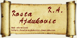 Kosta Ajduković vizit kartica